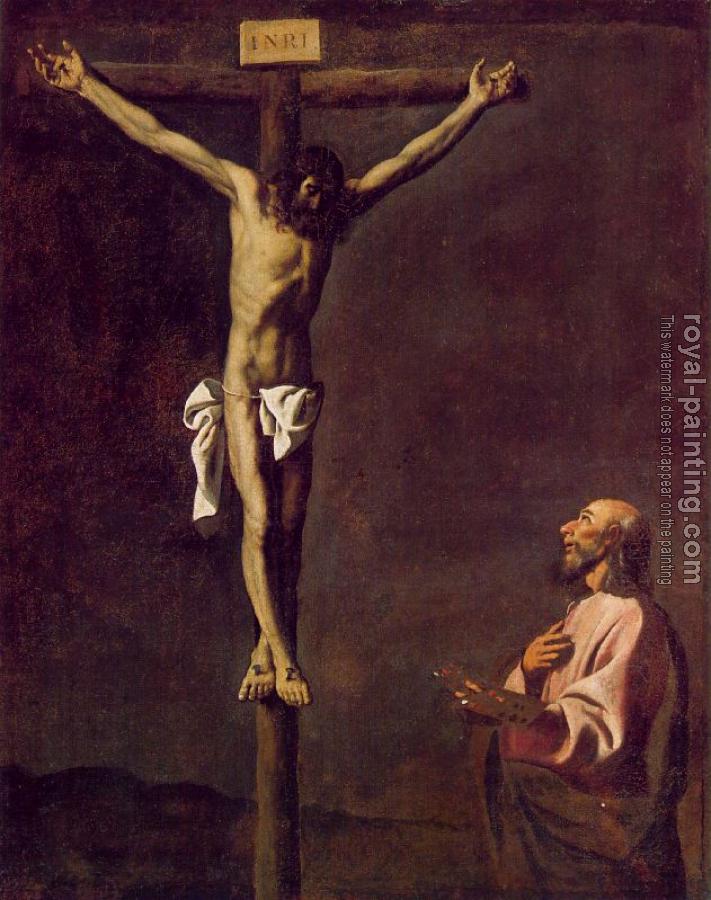 Francisco De Zurbaran : Saint Luke as a Painter before Christ on the Cross